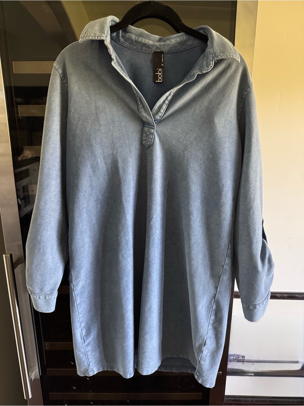 bobi Faded Blue Long-Sleeve Polo Tunic